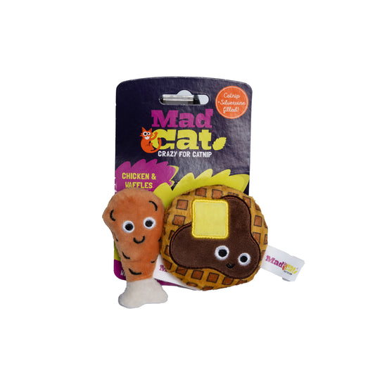 Mad Cat Chicken and Waffles Catnip & Silvervine Plush Cat Toy